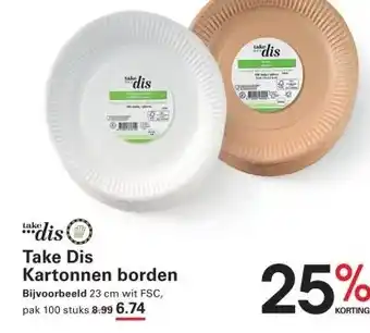 Sligro Take Dis Kartonnen borden aanbieding