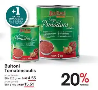 Sligro Buitoni Tomatencoulis aanbieding