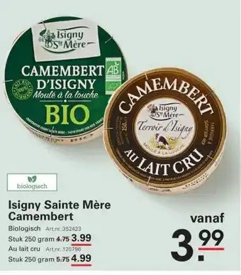 Sligro Isigny Sainte Mère Camembert aanbieding