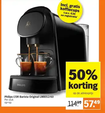 Albert Heijn Philips L'OR Barista Original LM8012/60 aanbieding