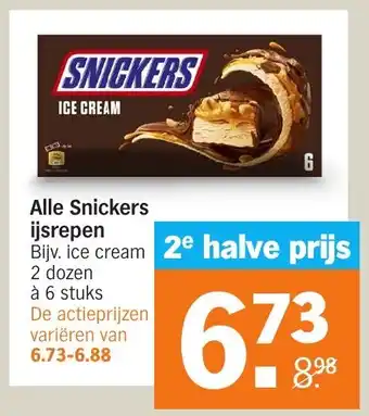 Albert Heijn Alle Snickers ijsrepen aanbieding