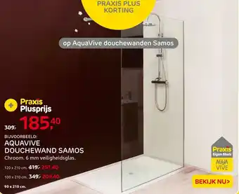 Praxis AQUAVIVE DOUCHEWAND SAMOS 90 x 210 cm aanbieding