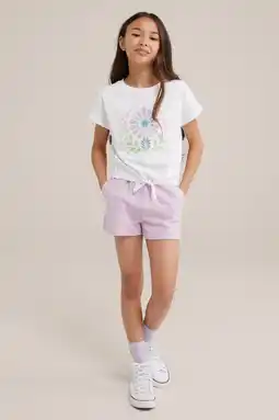 Wehkamp WE Fashion sweatshort lila aanbieding