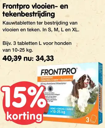 Maxi Zoo Frontpro vlooien en tekenbestrijding aanbieding