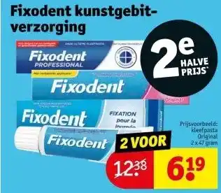 Kruidvat Fixodent kunstgebit- verzorging aanbieding