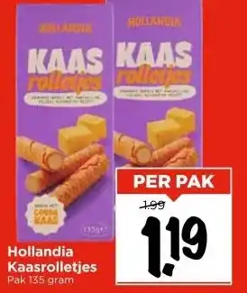Vomar Voordeelmarkt Hollandia Kaasrolletjes aanbieding