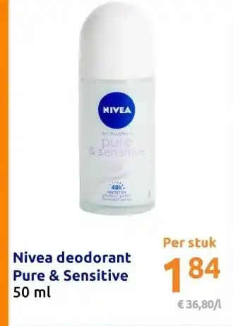 Action Nivea deodorant Pure & Sensitive aanbieding