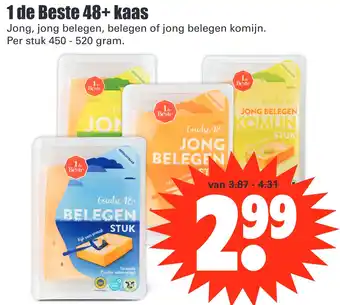 Dirk 1 de Beste 48+ kaas 520g aanbieding