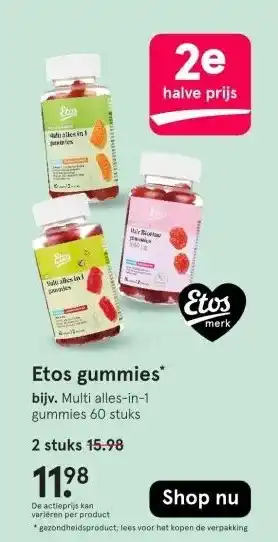 Etos Nupure aanbieding