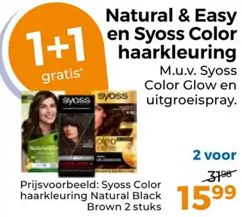 Trekpleister Natural & Easy en Syoss Color haarkleuring aanbieding