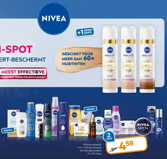 Trekpleister NIVEA 3-in-1 Verzachtende reinigingsdoekjes aanbieding
