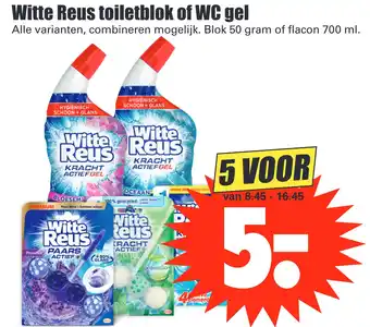 Dirk Witte Reus toiletblok of WC gel Blok 50g of flacon 700ml aanbieding