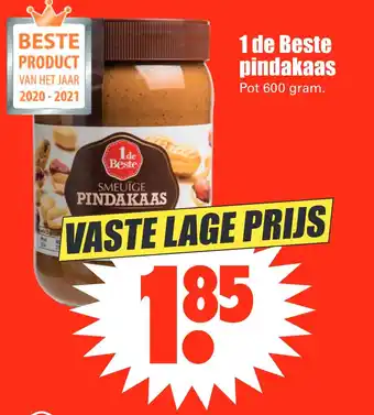 Dirk 1 de Beste pindakaas IS 600g aanbieding