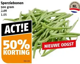 Poiesz Sperziebonen 500g aanbieding