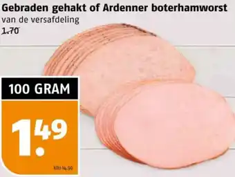 Poiesz Gebraden gehakt of Ardenner boterhamworst 100g aanbieding