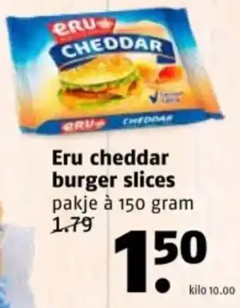 Poiesz Eru cheddar burger slices 150 gram aanbieding