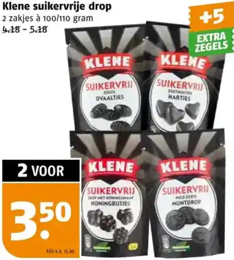 Poiesz Klene suikervrije drop 100/110g aanbieding