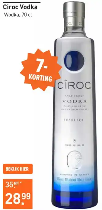 Gall & Gall Ciroc Vodka 70 cl aanbieding