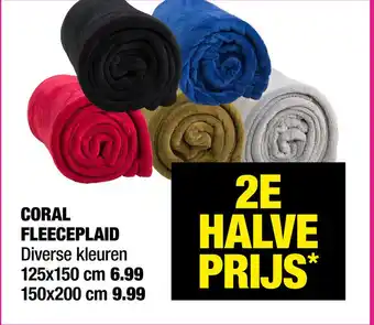 Big Bazar CORAL FLEECEPLAID aanbieding