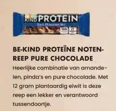 Albert Heijn BE-KIND PROTEÏNE NOTEN- REEP PURE CHOCOLADE aanbieding