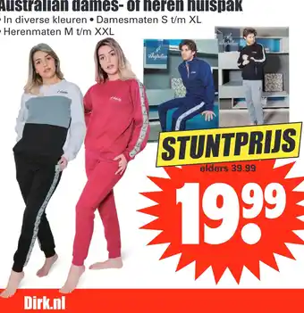 Dirk Australian dames- of heren nuispak aanbieding