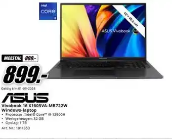 MediaMarkt ASUS Vivobook 16 X1605VA-MB722W Windows-laptop aanbieding