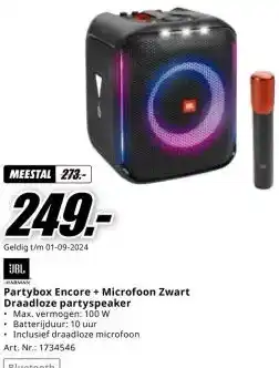 MediaMarkt Partybox Encore + Microfoon Zwart Draadloze partyspeaker aanbieding