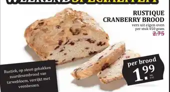 MCD Supermarkt RUSTIQUE CRANBERRY BROOD aanbieding