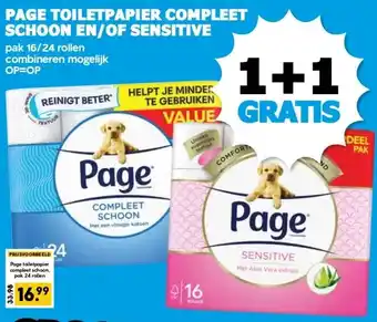 Boon`s Markt PAGE TOILETPAPIER COMPLEET SCHOON EN/OF SENSITIVE aanbieding