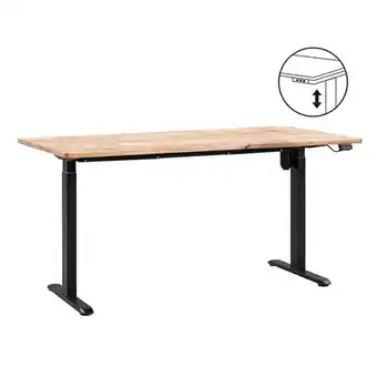 Leen Bakker Bureau Homeworx zit/sta elektrisch verstelbaar – mangohout/zwart - 75/118x160x80 cm aanbieding