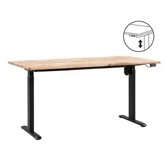 Leen Bakker Bureau Homeworx zit/sta elektrisch verstelbaar – mangohout/zwart - 75/118x160x80 cm aanbieding