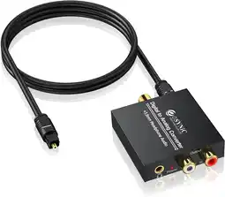 Amazon DAC-digitale naar analoge converter, audio-adapter, RCA L/R 3,5 mm uitgang, stereo met optische kabel voor hoofdtelefoon, voo aanbieding