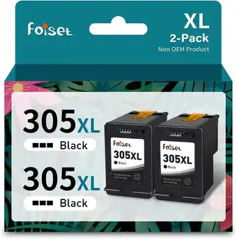 Amazon Foiset 2 stuks Zwart 305 XL Inktcartridges voor HP 305 305XL Printer voor DeskJet 2720 2710 2700 2724 2720 Plus 4120 4130 410 aanbieding