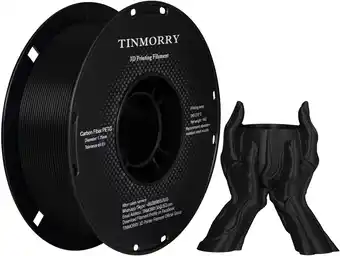 Amazon Carbon Fiber PETG Filament 1.75mm, TINMORRY PETG-CF 3D Printer Filament, Compatible with Bambu FDM 3D Printer, 1 KG 1 Spool,  aanbieding