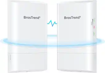 Amazon BrosTrend 5GHz 867Mbps WiFi Bridge WiFi-brug Punt-tot-punt Buitenshuis CPE, Plug-and-play 1KM lange afstand draadloze brug me aanbieding