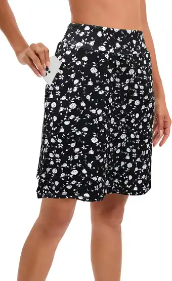 Amazon Timuspo Skort, sportkleding, voor dames, knielange rok met binnenshort, atletisch, tennisrok, met hoge taille, rok met broekj aanbieding