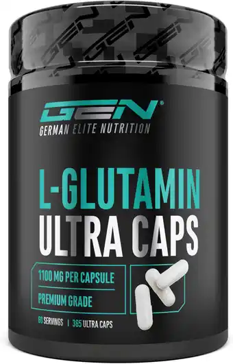 Amazon L-Glutamine - 365 Capsules - Extra hoge dosering met 1100 mg per capsule - 6600 mg per dagelijkse portie - Pure & ultra-fijne aanbieding