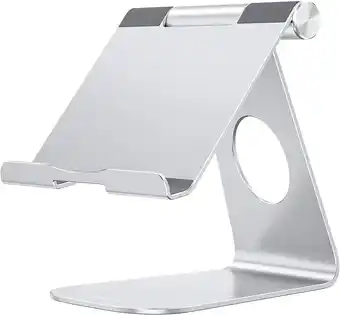 Amazon OMOTON Aluminium tabletstandaard, verstelbare en duurzame tablethouder, desktopstandaard compatibel met iPad 10,9/10,2, iPad aanbieding