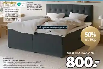 Jysk DREAMZONE GOLD C50 STORAGE BOXSPRING aanbieding