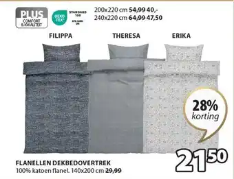 Jysk FLANELLEN DEKBEDOVERTREK aanbieding