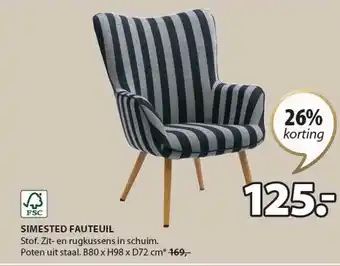 Jysk SIMESTED FAUTEUIL aanbieding