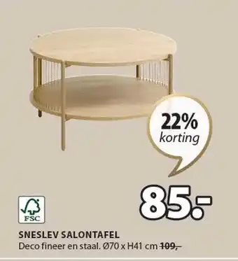 Jysk SNESLEV SALONTAFEL aanbieding