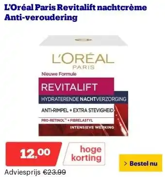 Bol.com L’Oréal Paris Revitalift nachtcrème Anti-veroudering aanbieding