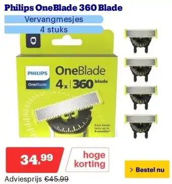 Bol.com Philips OneBlade 360 Blade aanbieding