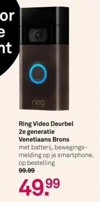 Karwei Ring Video Deurbel 2e generatie Venetiaans Brons aanbieding