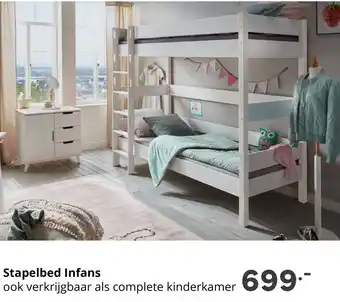 Baby & Tiener Stapelbed Infans ook verkrijgbaar als complete kinderkamer aanbieding