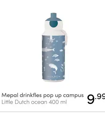 Baby & Tiener Mepal drinkfles pop up campus Little Dutch ocean 400 ml aanbieding