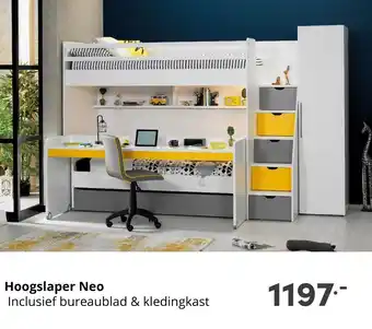 Baby & Tiener Hoogslaper Neo Inclusief bureaublad & kledingkast aanbieding