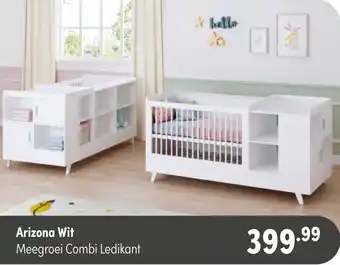 Baby & Tiener Arizona Wit Meegroei Combi Ledikant aanbieding