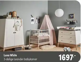 Baby & Tiener Luna White 3-delige Leander babykamer aanbieding